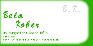 bela kober business card
